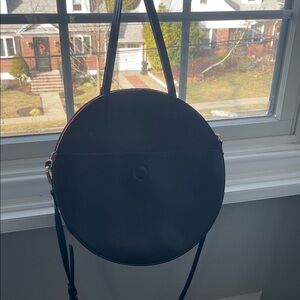 Anthropologie Black Circle Crossbody Bag
